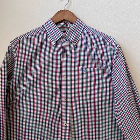 🆕 Southern Tide Gingham Button Down - Navy, Green, Red, & White - Picture 4 of 13
